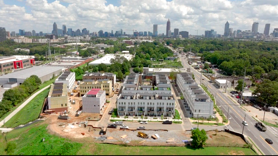 Project with 700K+ townhomes in Bankhead, as seen from above